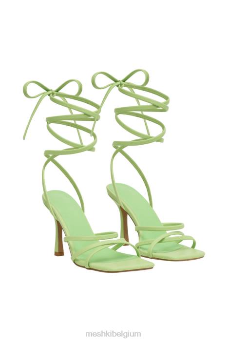 Milly kunstleer wikkel rond hakken Meshki limoen groen N4JN1689 schoenen