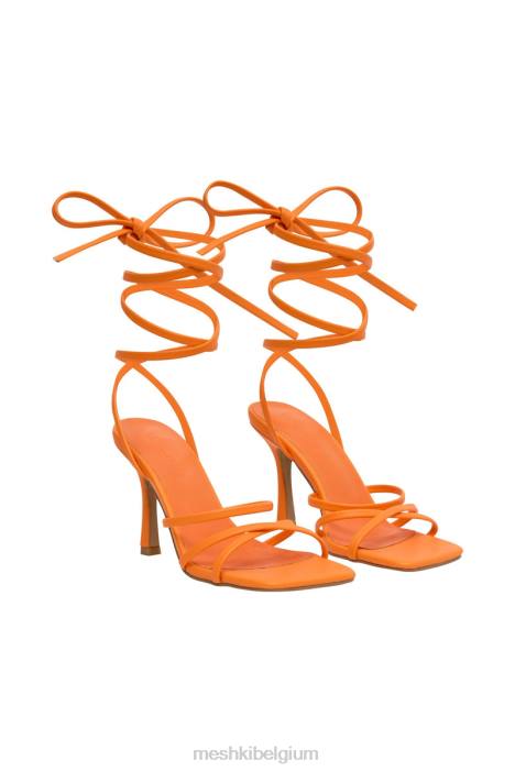 Milly kunstleer wikkel rond hakken Meshki mandarijn N4JN1690 schoenen