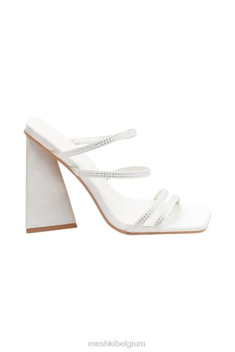 robyn blokhakken met diamanten riem Meshki ivoor N4JN1680 schoenen