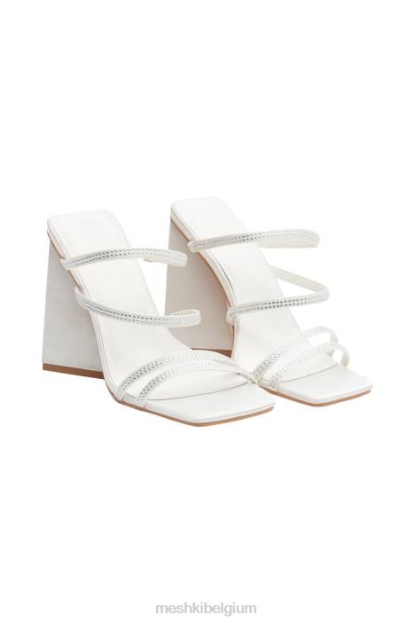 robyn blokhakken met diamanten riem Meshki ivoor N4JN1680 schoenen