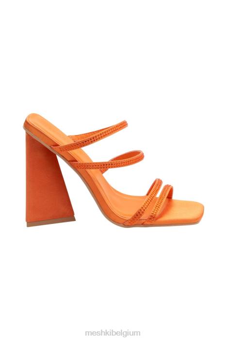 robyn blokhakken met diamanten riem Meshki oranje N4JN1686 schoenen