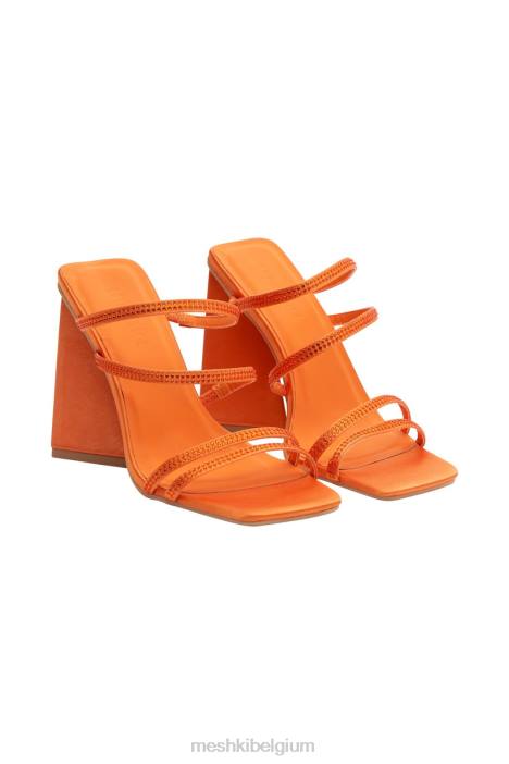 robyn blokhakken met diamanten riem Meshki oranje N4JN1686 schoenen