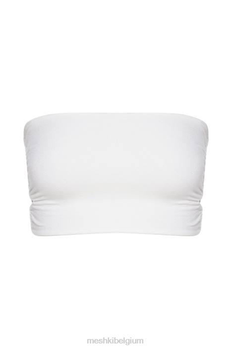 Eleanor bandeau met strik aan de zijkant Meshki wit N4JN1208 kleding