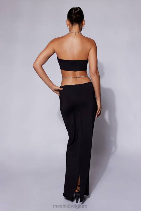 robijnrode bandeau met diamanten touw en ruches Meshki zwart N4JN1120 kleding