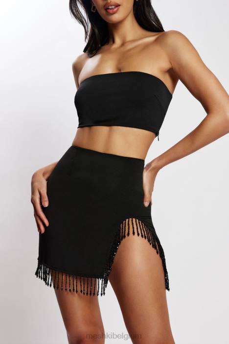 stephanie crêpe bandeau Meshki zwart N4JN1124 kleding