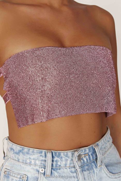 valerie diamanten bandeau Meshki roze blos N4JN994 kleding
