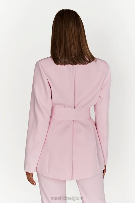 Arna oversized blazer met riem Meshki roze blos N4JN1630 kleding