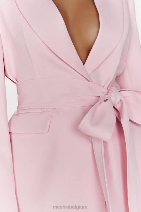 Arna oversized blazer met riem Meshki roze blos N4JN1630 kleding