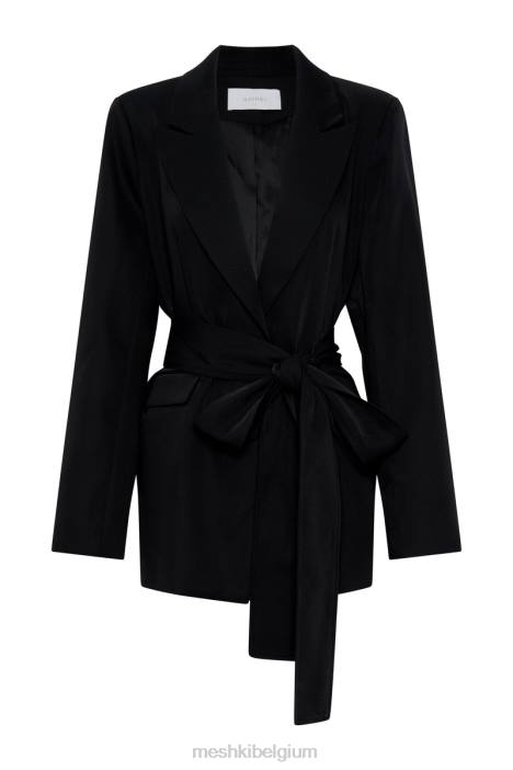 Arna oversized blazer met riem Meshki zwart N4JN1643 kleding