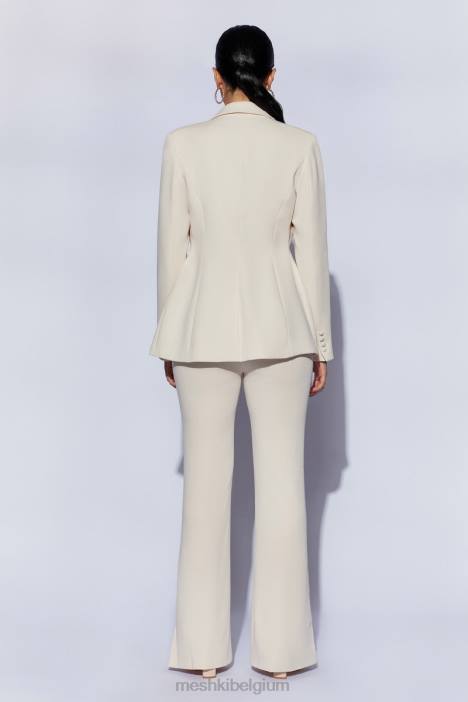 Holda getailleerde blazer met geknoopte taille Meshki room N4JN1651 kleding