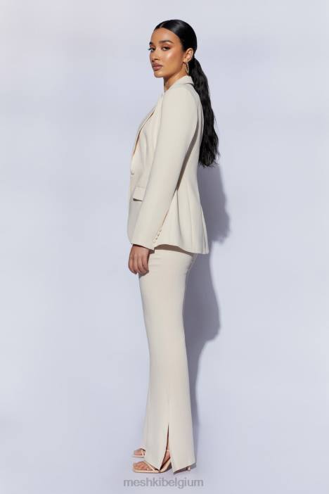 Holda getailleerde blazer met geknoopte taille Meshki room N4JN1651 kleding