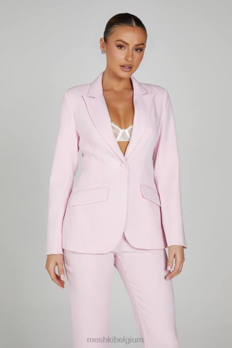 Holda getailleerde blazer met geknoopte taille Meshki roze blos N4JN1632 kleding