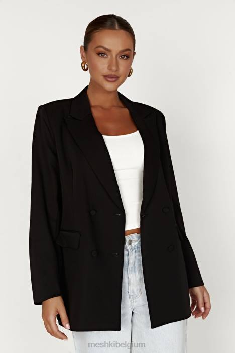 Madison oversized blazer Meshki zwart N4JN1645 kleding