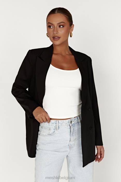 Madison oversized blazer Meshki zwart N4JN1645 kleding