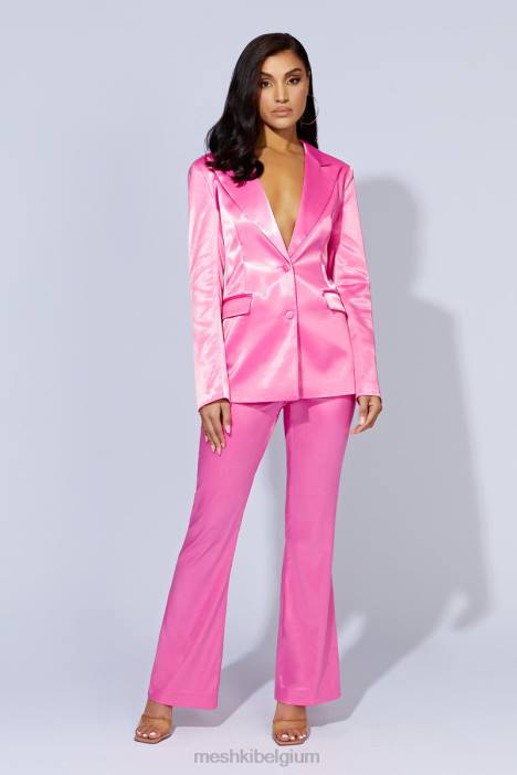 Maeva satijnen blazer Meshki kauwgom roze N4JN1656 kleding