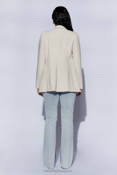 Rosana oversized blazer met koordsluiting Meshki tarwe N4JN1657 kleding