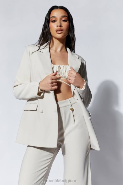 Rosana oversized blazer met koordsluiting Meshki tarwe N4JN1657 kleding