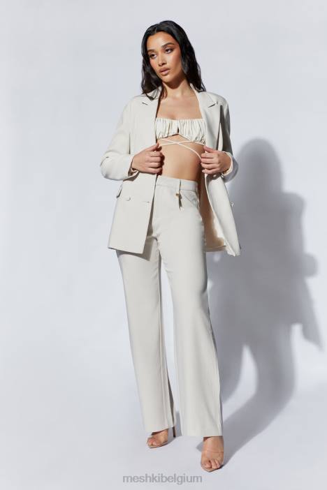 Rosana oversized blazer met koordsluiting Meshki tarwe N4JN1657 kleding