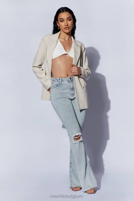 Rosana oversized blazer met koordsluiting Meshki tarwe N4JN1657 kleding