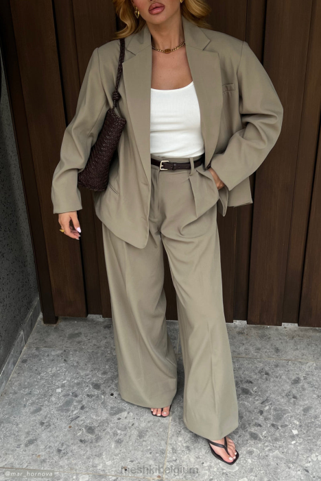 Simone oversized blazer Meshki olijf N4JN1637 kleding