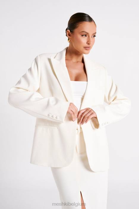 bexley oversized blazer met schoudervullingen Meshki ivoor N4JN1624 kleding
