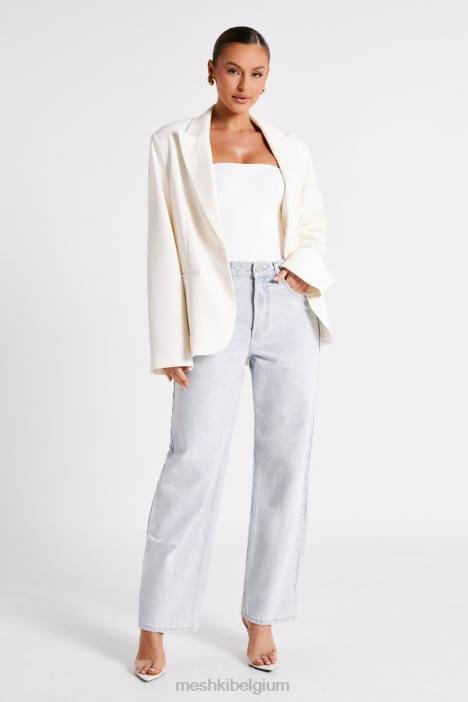 bexley oversized blazer met schoudervullingen Meshki ivoor N4JN1624 kleding