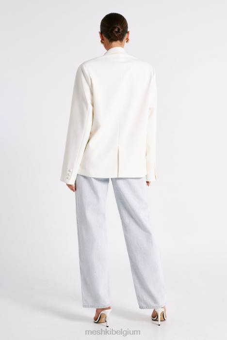bexley oversized blazer met schoudervullingen Meshki ivoor N4JN1624 kleding