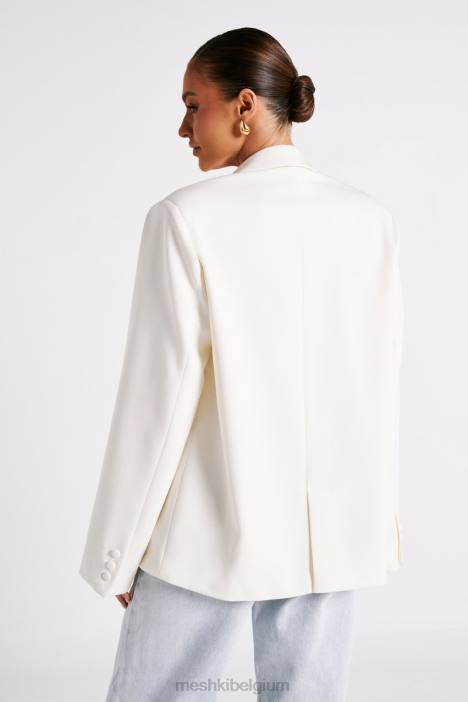 bexley oversized blazer met schoudervullingen Meshki ivoor N4JN1624 kleding