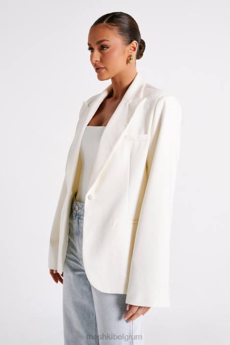 bexley oversized blazer met schoudervullingen Meshki ivoor N4JN1624 kleding