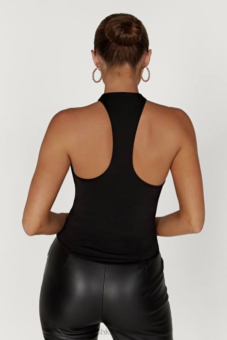 Ailsa haltertopje met sleutelgat Meshki zwart N4JN944 kleding