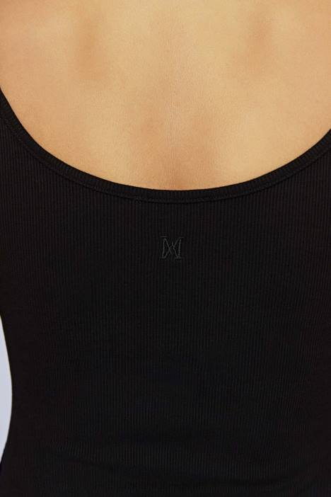 Alexis geribbelde lange cami-top Meshki zwart N4JN1146 kleding