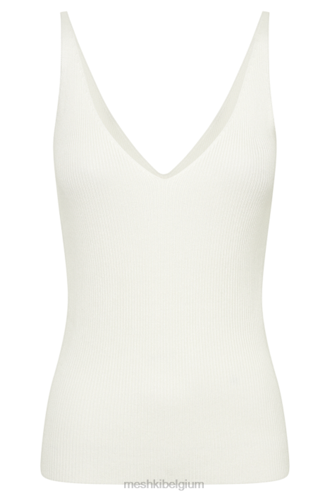 Alicia mouwloze gebreide top Meshki wit N4JN874 kleding