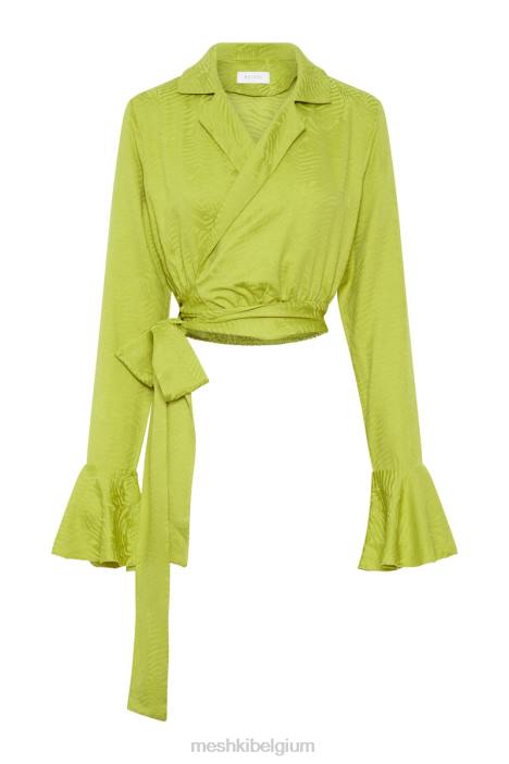 Annalise wikkeltop Meshki chartreuse N4JN1047 kleding