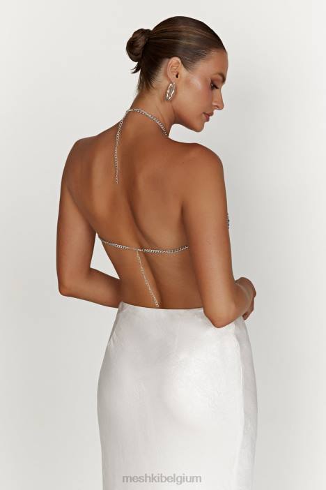 Asteria haltertop met diamanten Meshki poeder blauw N4JN959 kleding