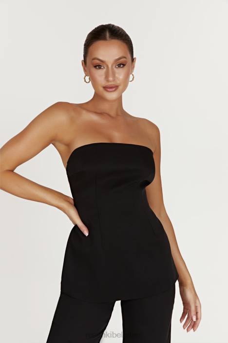 Astrid strapless top met strikband op de rug Meshki zwart N4JN862 kleding