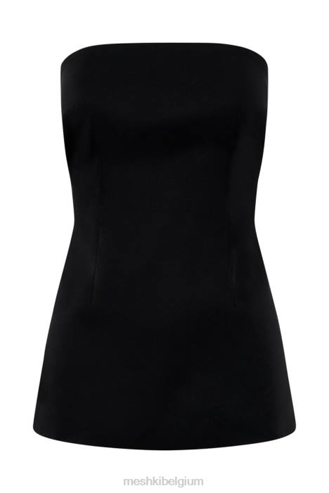 Astrid strapless top met strikband op de rug Meshki zwart N4JN862 kleding