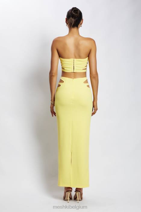 Audrina uitgesneden bandeautop Meshki geel N4JN1190 kleding