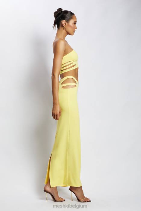 Audrina uitgesneden bandeautop Meshki geel N4JN1190 kleding