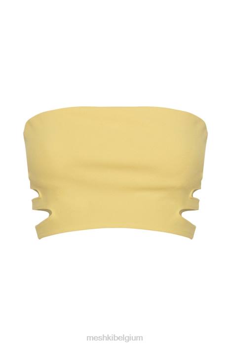 Audrina uitgesneden bandeautop Meshki geel N4JN1190 kleding