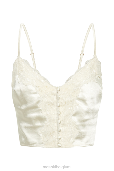 Bailey kanten satijnen cami-topje Meshki ivoor N4JN845 kleding