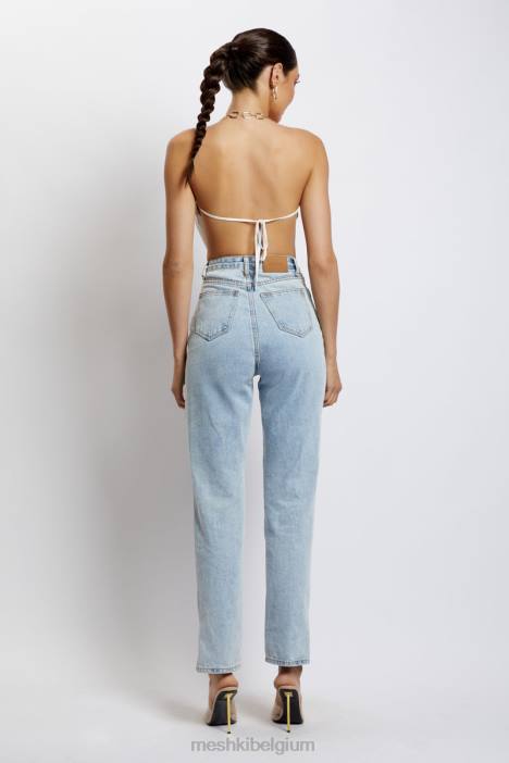 Brianna kap gouden kettingtop Meshki wit N4JN1181 kleding