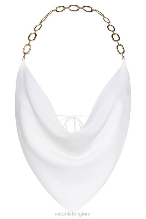 Brianna kap gouden kettingtop Meshki wit N4JN1181 kleding