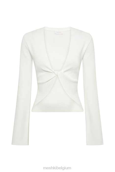 Carol gebreide top met lange mouwen Meshki wit N4JN824 kleding