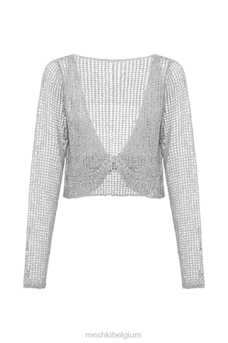 Catalina gehaakte topje met pailletten Meshki zilver N4JN965 kleding