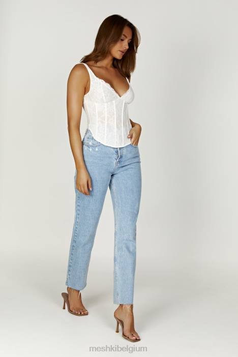 Elsie kanten bustiertopje Meshki wit N4JN866 kleding