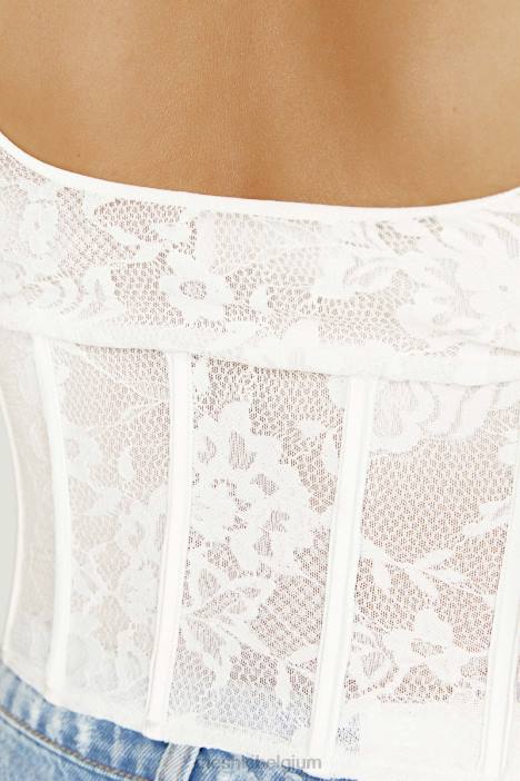 Elsie kanten bustiertopje Meshki wit N4JN866 kleding