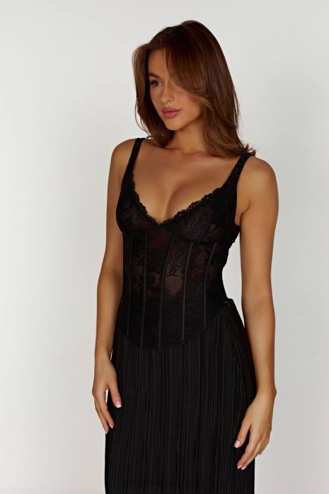 Elsie kanten bustiertopje Meshki zwart N4JN851 kleding