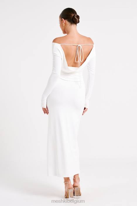 Emma gerecycled nylon top met lange mouwen Meshki wit N4JN751 kleding