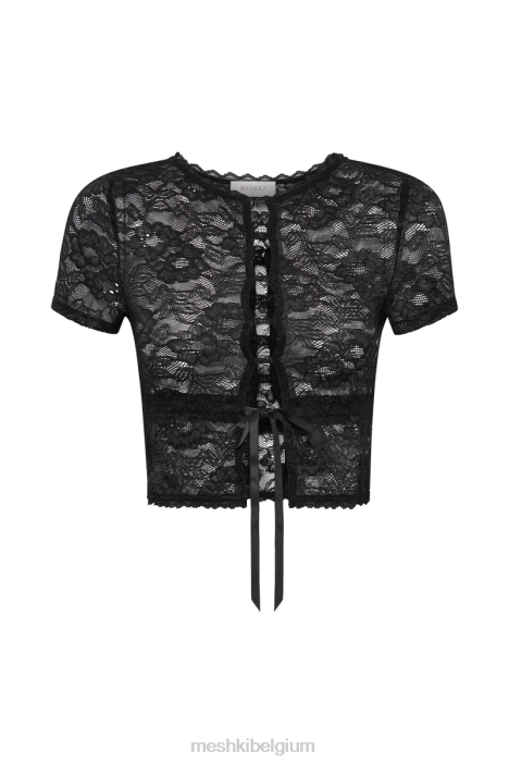 Farrah vintage top met stretchkant Meshki zwart N4JN822 kleding