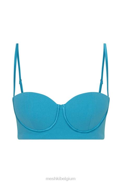 Fiorella bustiertop van crêpe Meshki aquamarijn N4JN1060 kleding